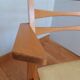 Bridge chair with armrests Scandinavian style yellow skaï