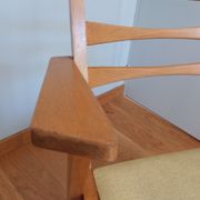 Bridge chair with armrests Scandinavian style yellow skaï