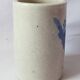 Antique cylindrical Bitong vase, cracked blue and white ceramic, China, late 19th century.