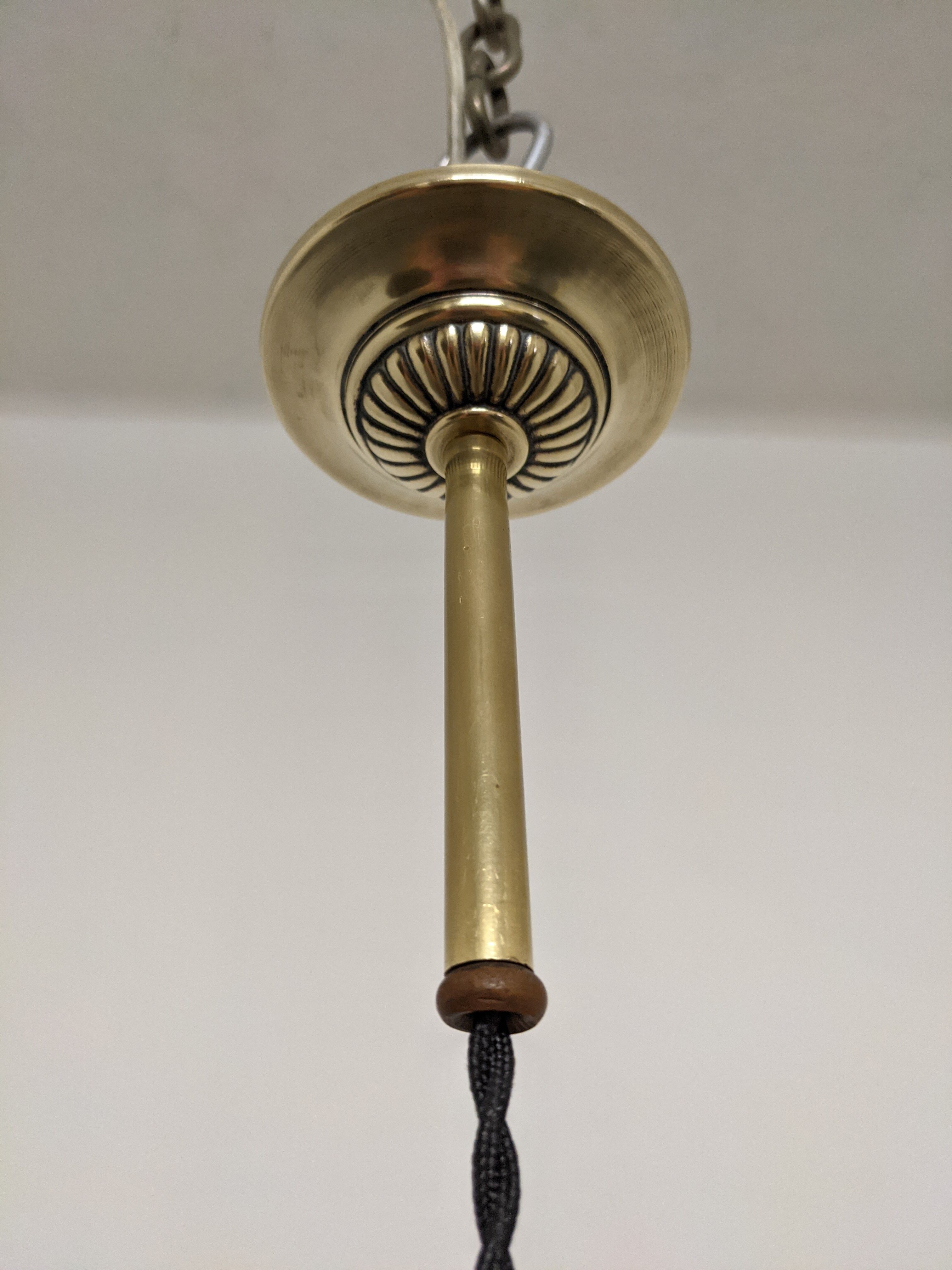 Suspension vintage en tôle émaillée