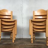 8 retro 60s vintage children's chairs wooden furniture