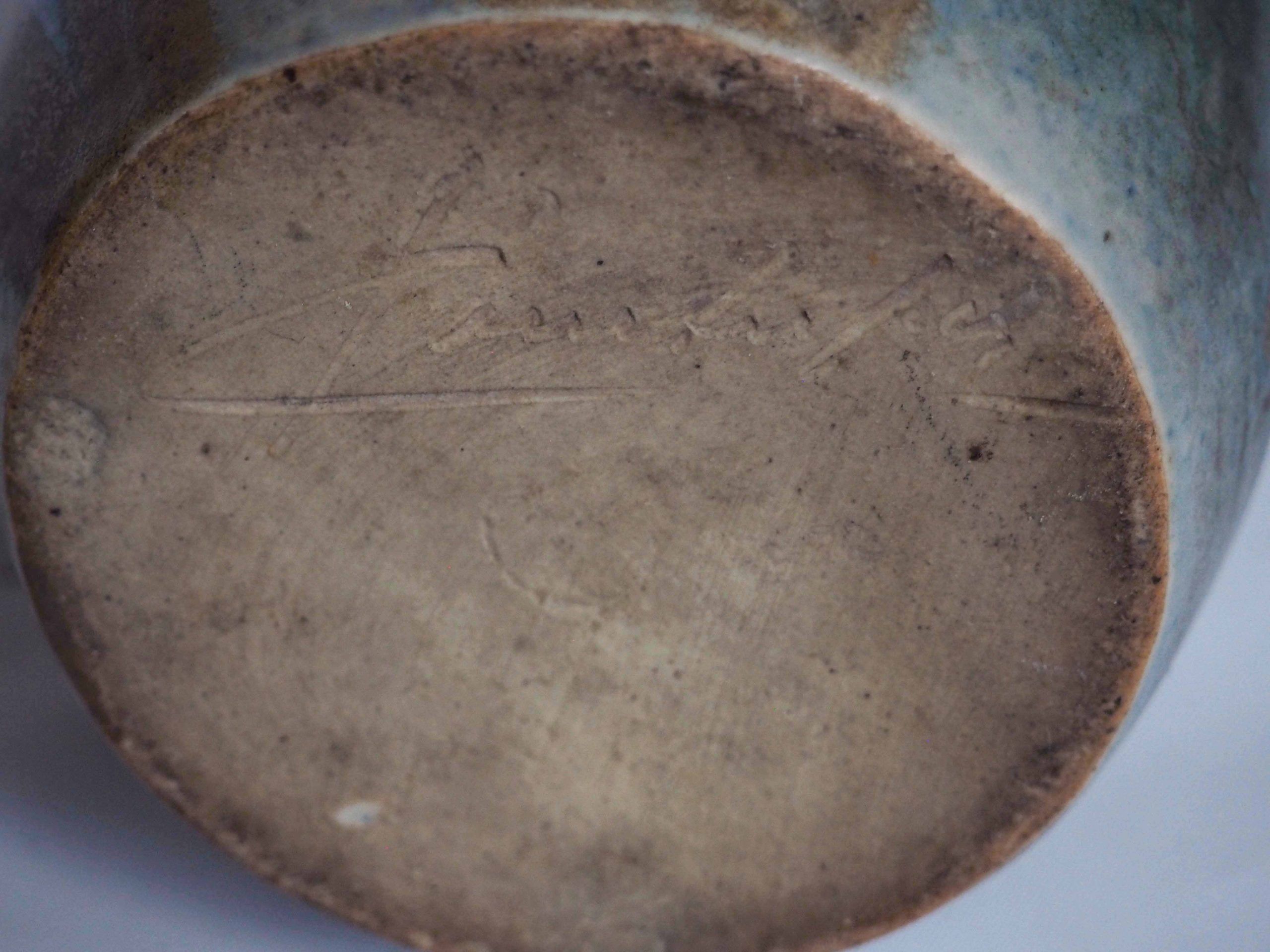 Stoneware vase signed Pointu