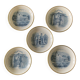 Lot 5 Bowls/ring sizes castles New Year 1958 Villeroy&Boch