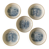 Lot 5 Bowls/ring sizes castles New Year 1958 Villeroy&Boch