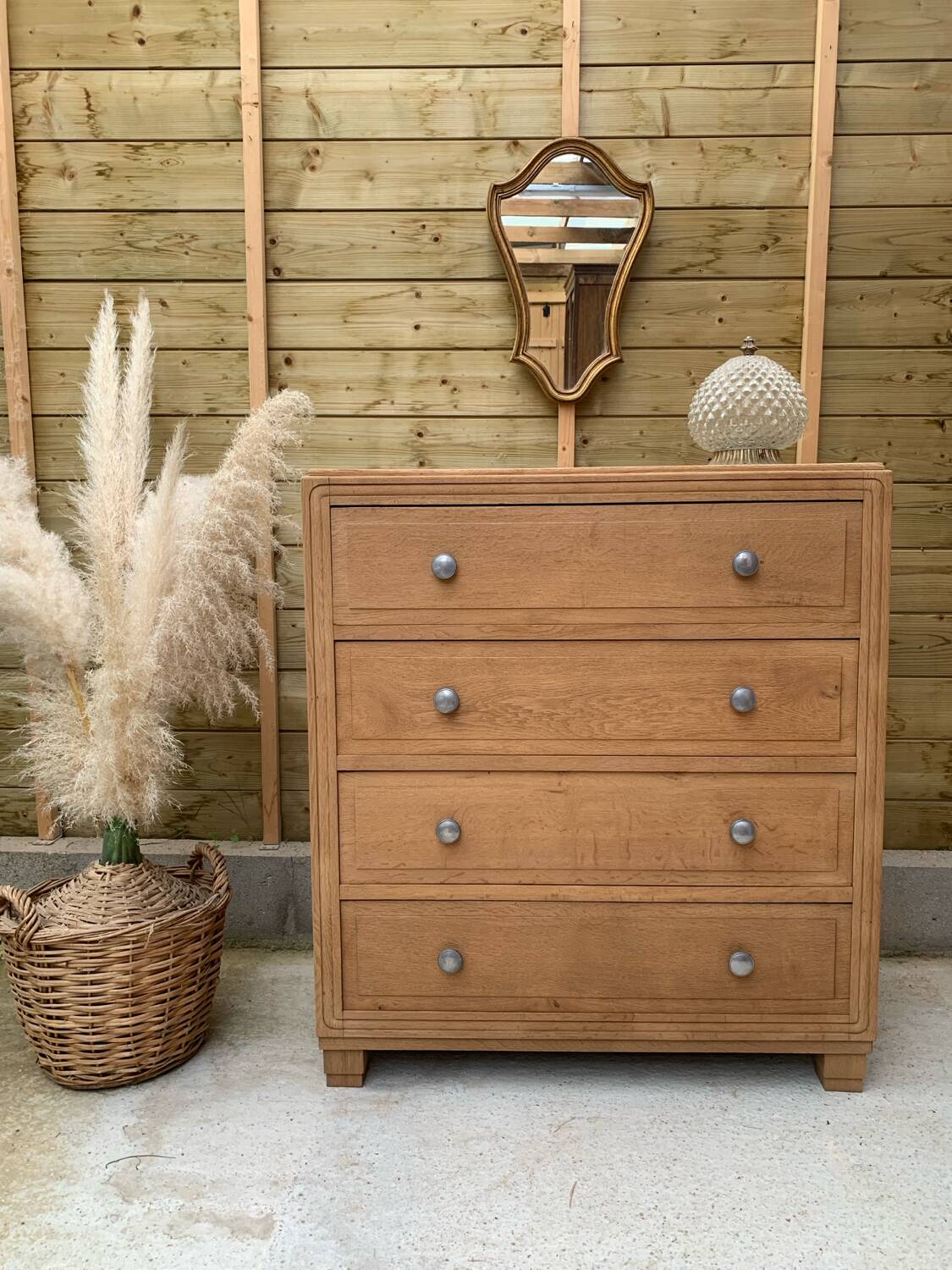 Commode chêne massif art déco