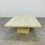 Rectangular travertine coffee table