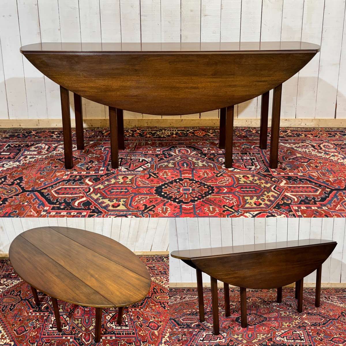 Drop-leaf English table in mahogany called Gateleg.