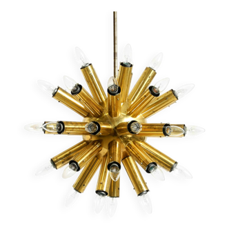 XXL 1960s Space Age brass ceiling lamp by J.T. Kalmar with 43 arms | 66 cm