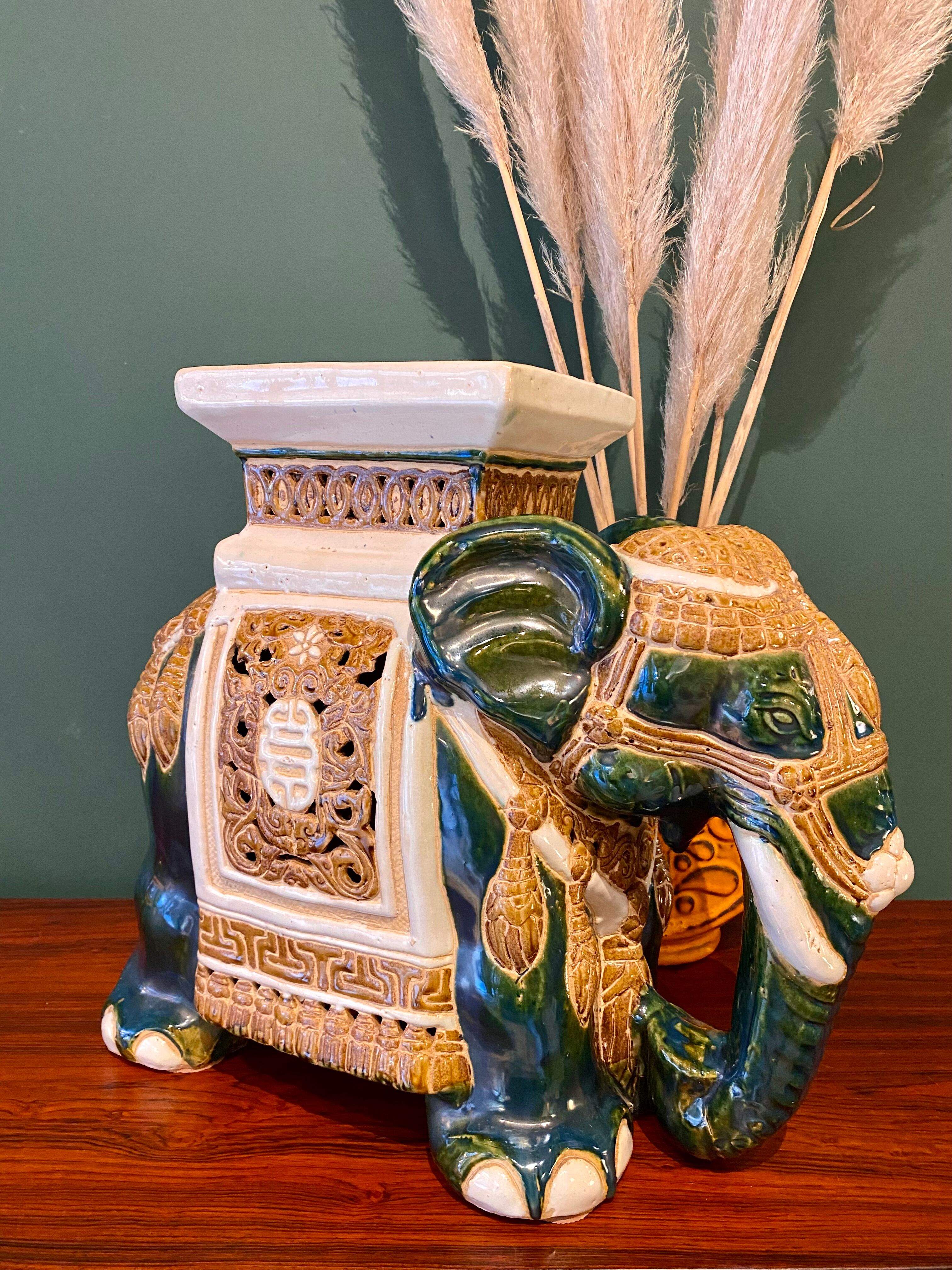 Vintage elephant plant holder