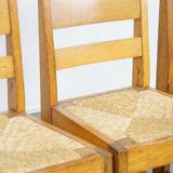 Set of 4 oak Haagse School design dining chairs from the early 1900s