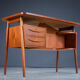Mid-century teak desk by Gunnar Nielsen for Tibergaard, Denmark 1960s