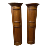 Pair of corners in ash and oak of the nineteenth century