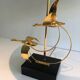 Brass Table Lamp with Wild Goose Flight, French Work, circa 1970
