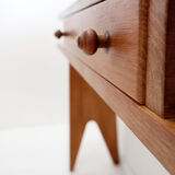 Oak console by Guillerme et Chambron, 1950s/60s.