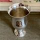 Curved vase silver metal decor "golf ball"