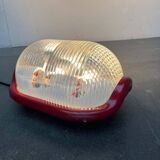 Red Walnut Floor Lamp Model by Achille Castiglioni for Flos, 1970s Mid-Century Modern Italy