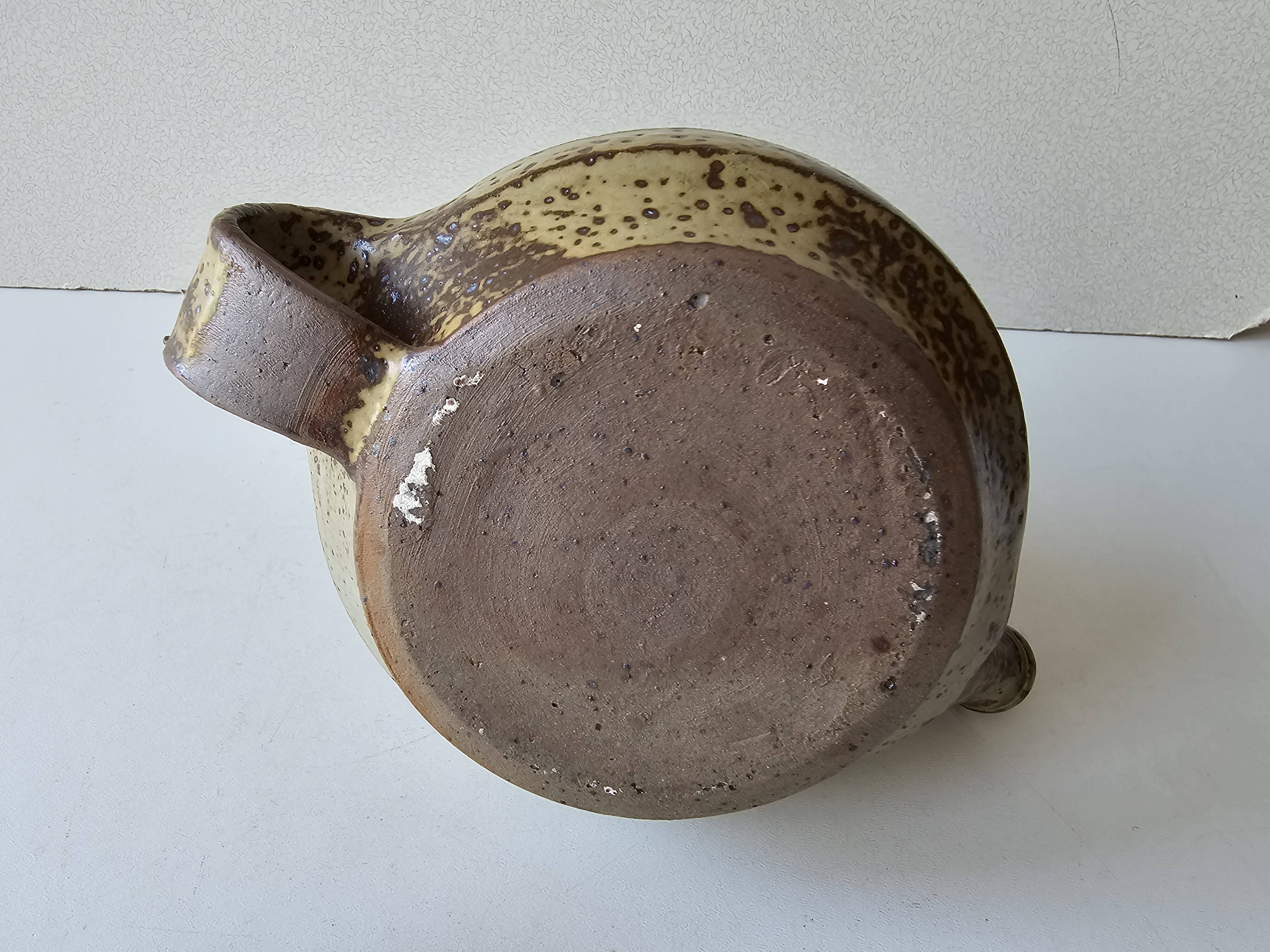 Ceramic stoneware teapot design with pyrite effects, unsigned.