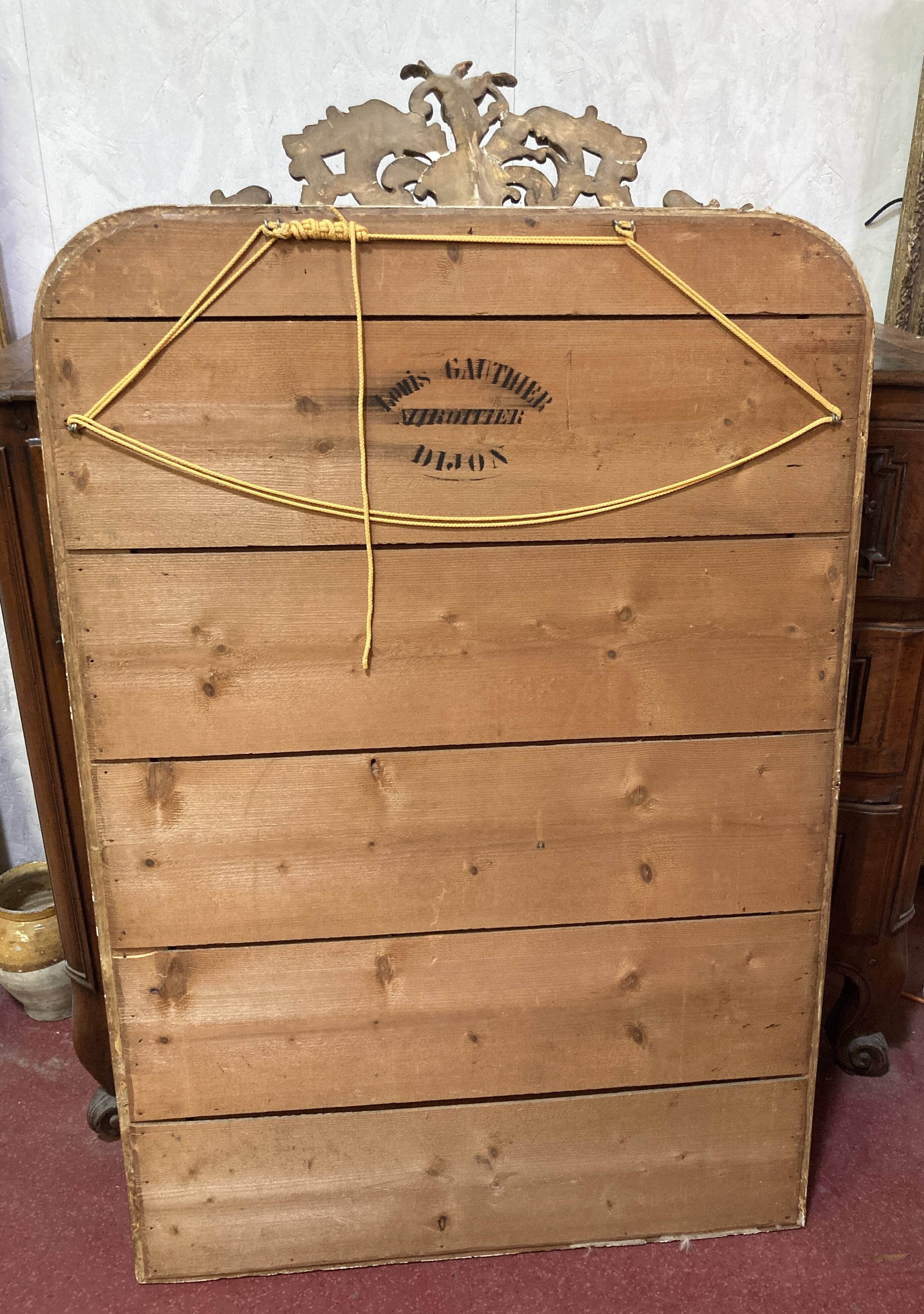 Antique fireplace mirror - wood and gilded stucco - 145 x 86