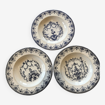 3 Assiettes creuses Moustiers