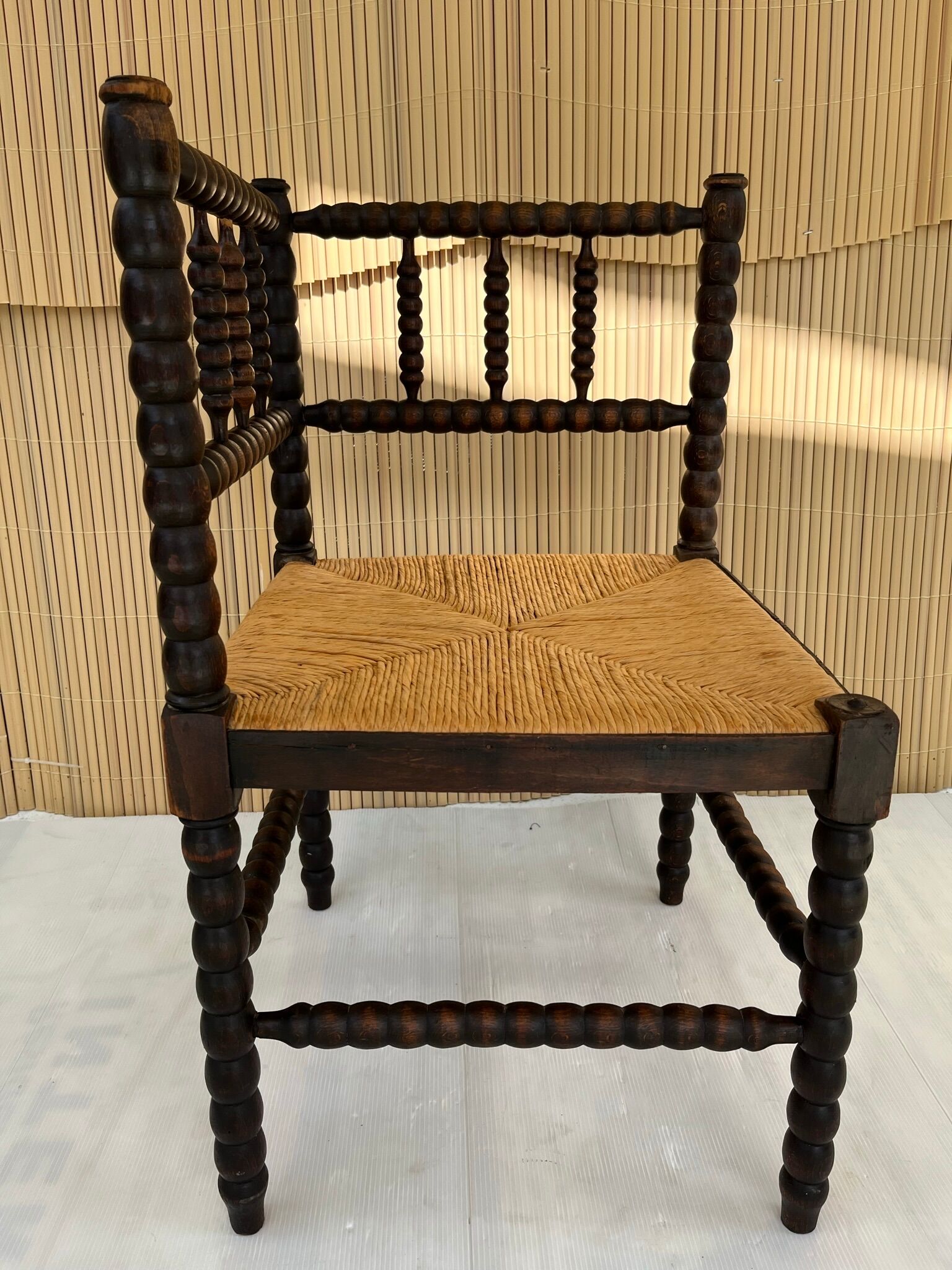 Corner chair wood turned vintage years 50-60