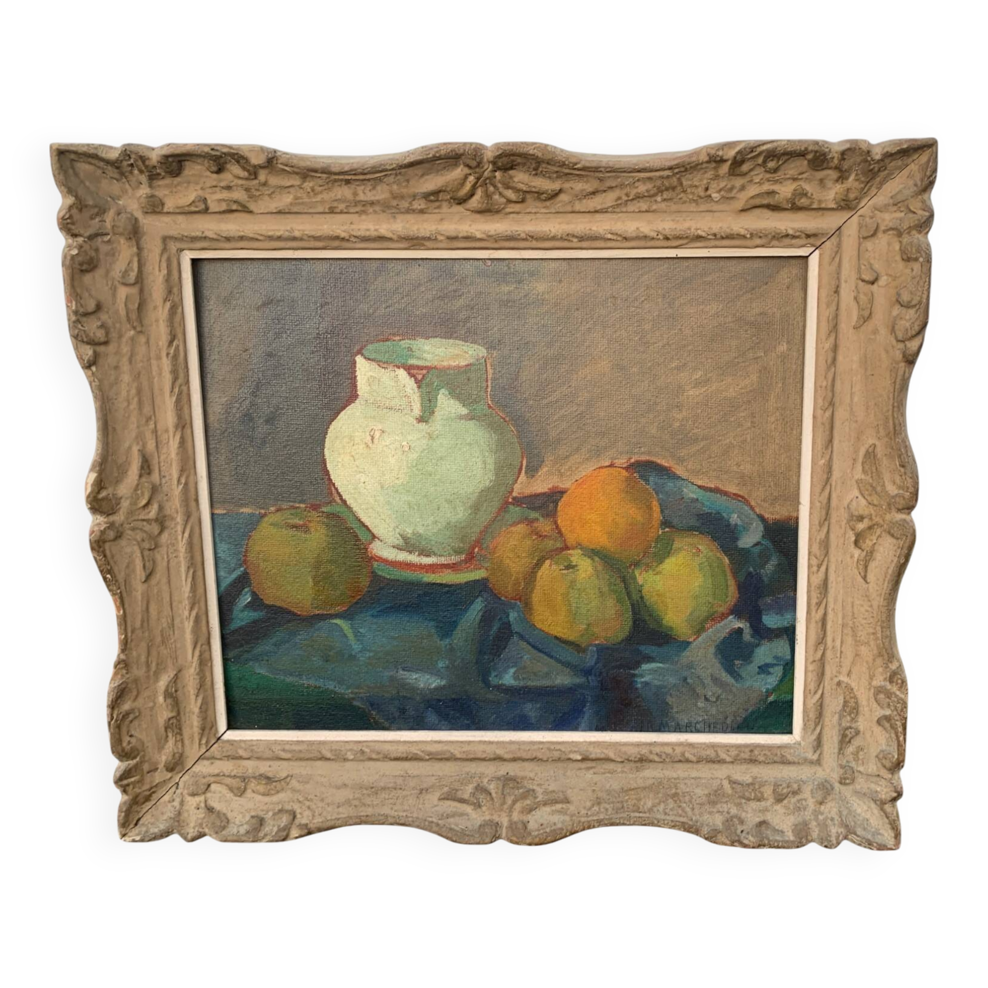 still life painting signed René Marchidieu