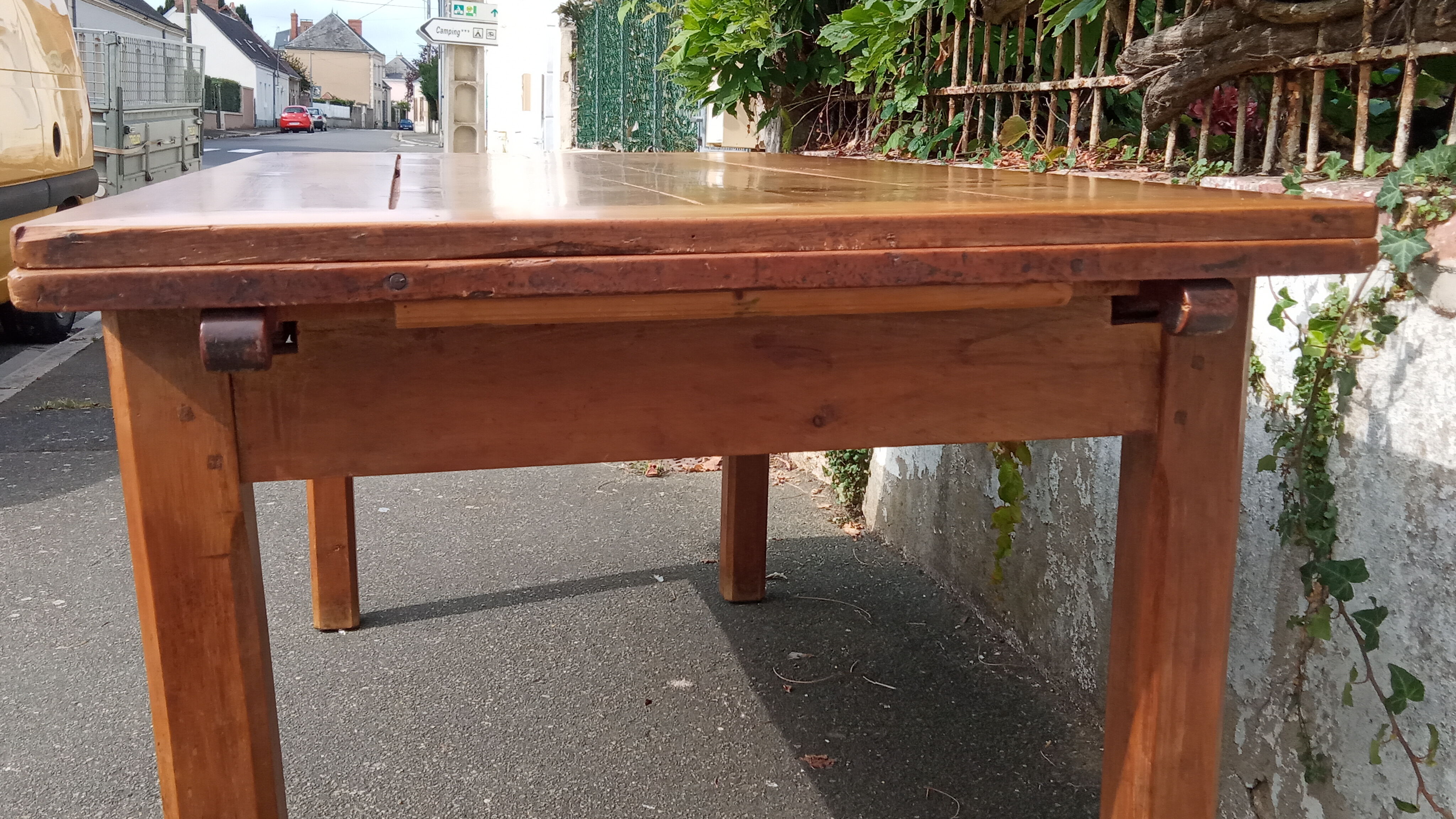 Elm farmhouse table with extensions 6/12 people