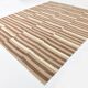 Dark Brown & Beige Striped Pattern Turkish Kilim Rug, 311x394Cm