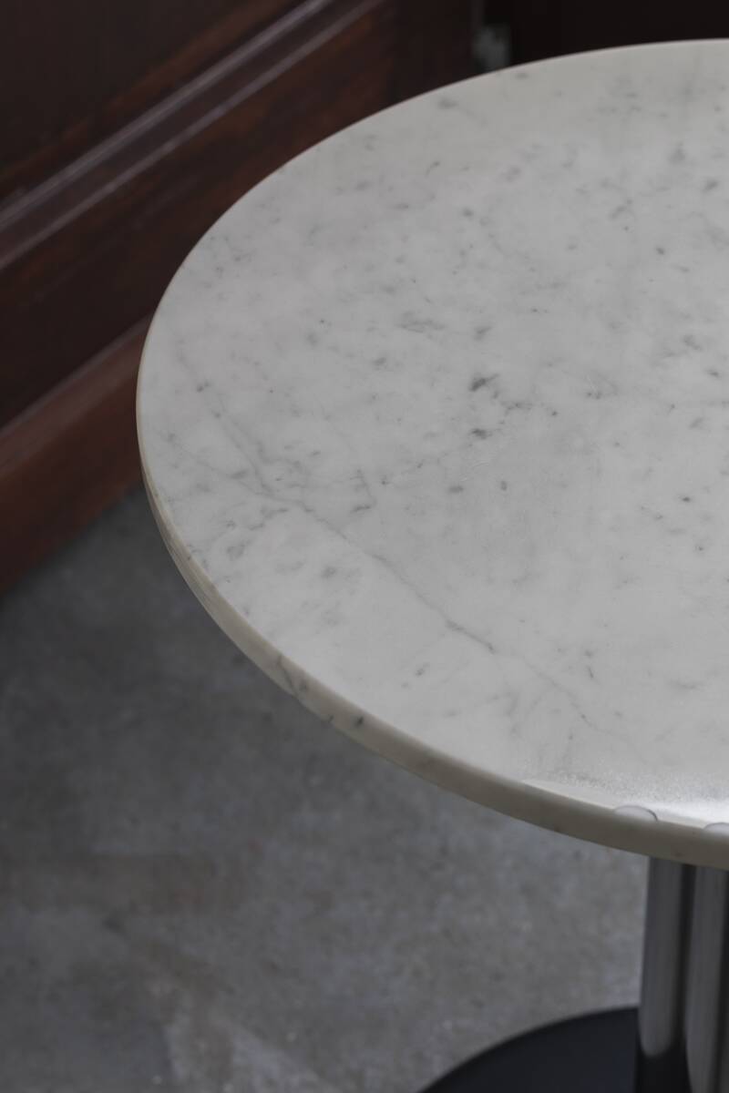Side table chrome marble