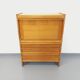 Vintage Guillerme and Chambron secretary desk in solid oak from the 50s and 60s