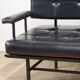 Vintage "Daybed" sofa bench in metal and imitation leather, 1950