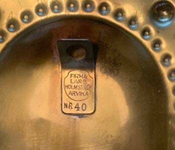 Paire d'appliques vintage en laiton par Firma Lars Holmstrom Arvika, Suède