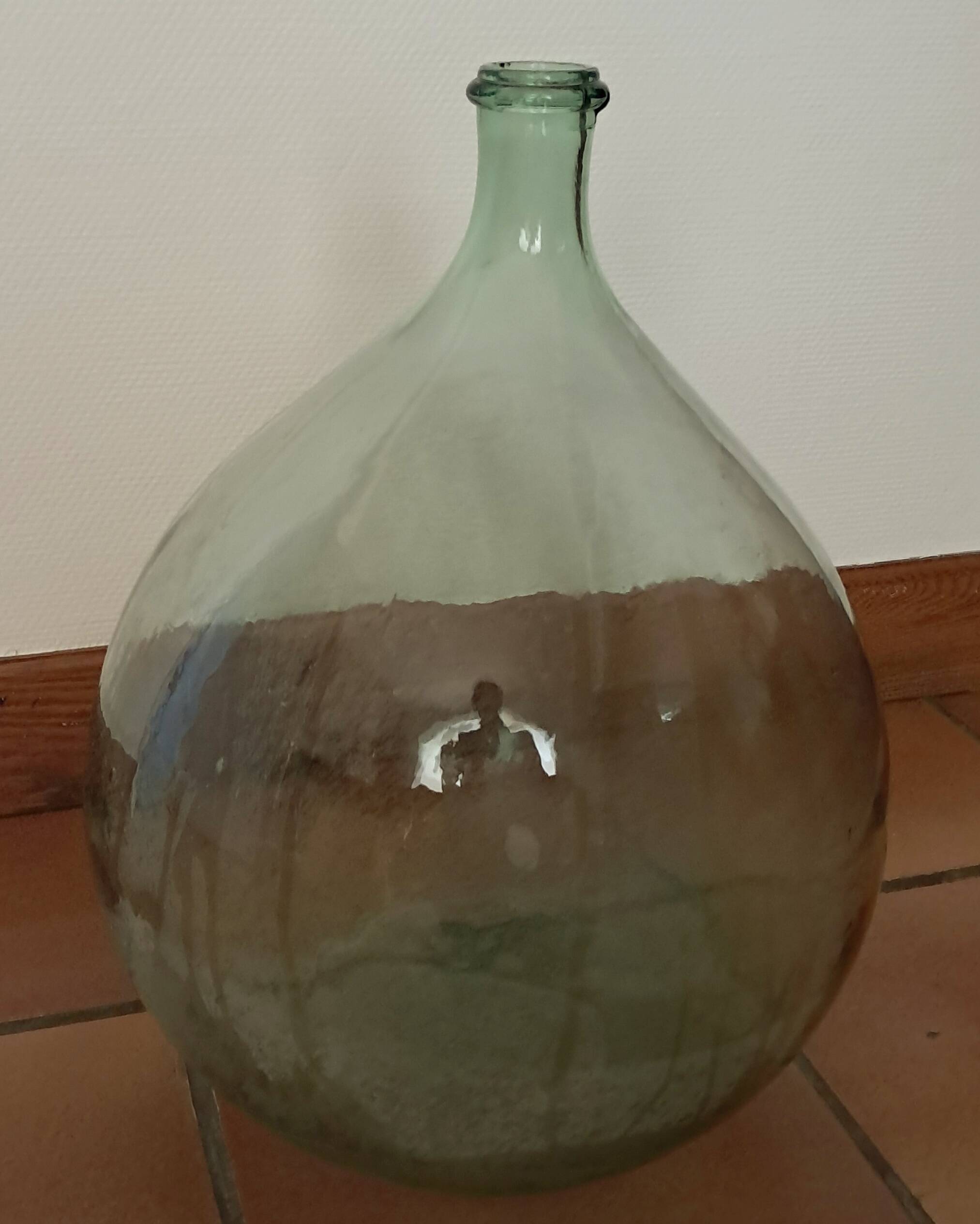 Clear glass demijohn
