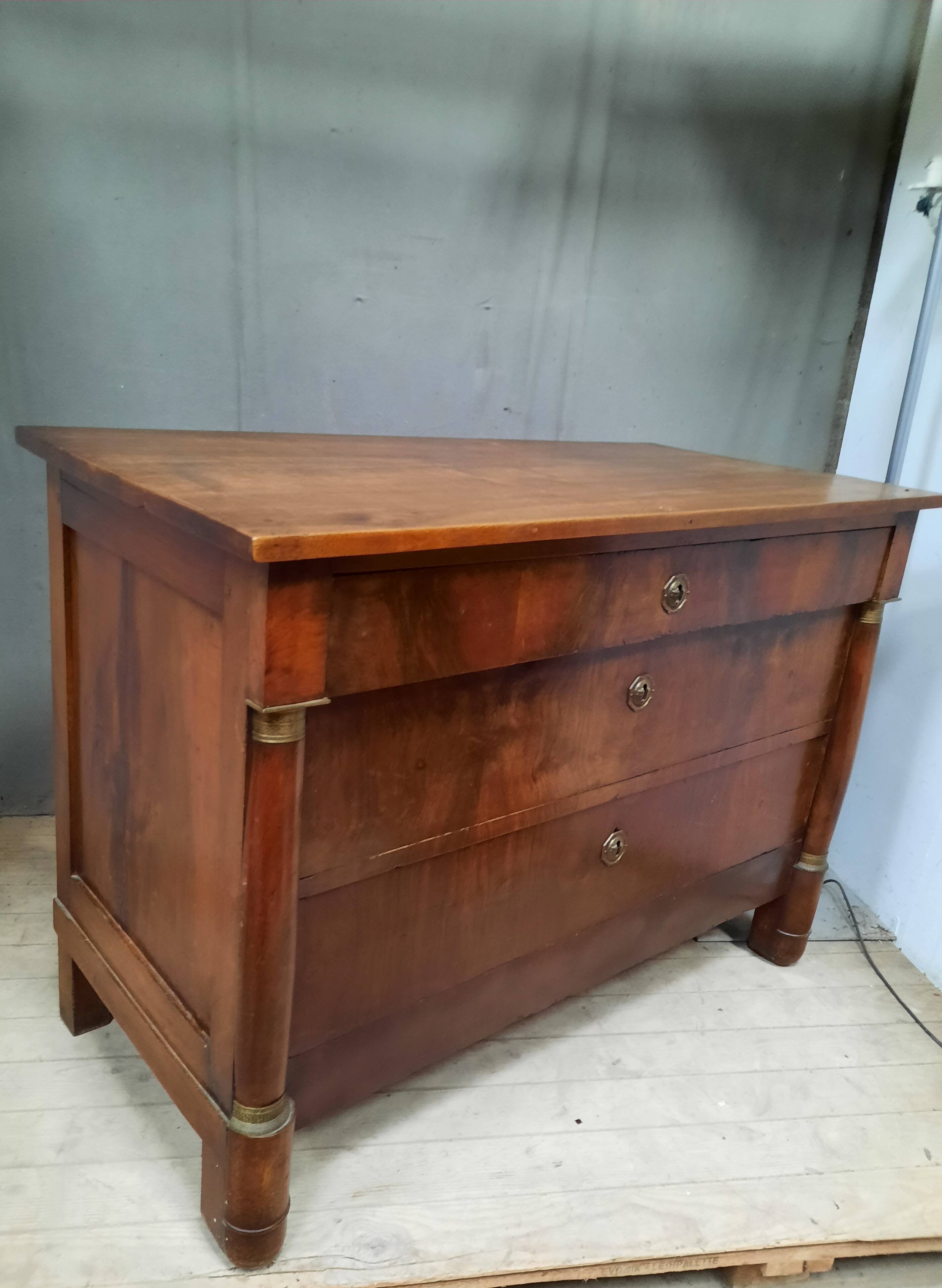 Commode empire en plaquage d acajou
