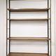 Vintage 1950s Mid-Century Modern Wall Shelving Unit – Hardwood & Alumi