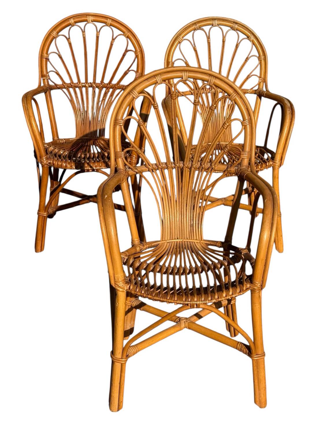 1980s Rattan Armchairs France