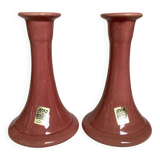 Pair of Scandinavian Asbo Stentøj Køge candlesticks