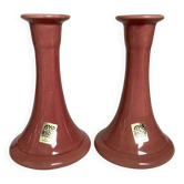 Pair of Scandinavian Asbo Stentøj Køge candlesticks