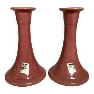 Pair of Scandinavian Asbo Stentøj Køge candlesticks