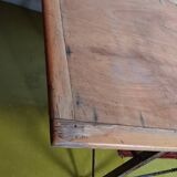 Large industrial metal and beech table