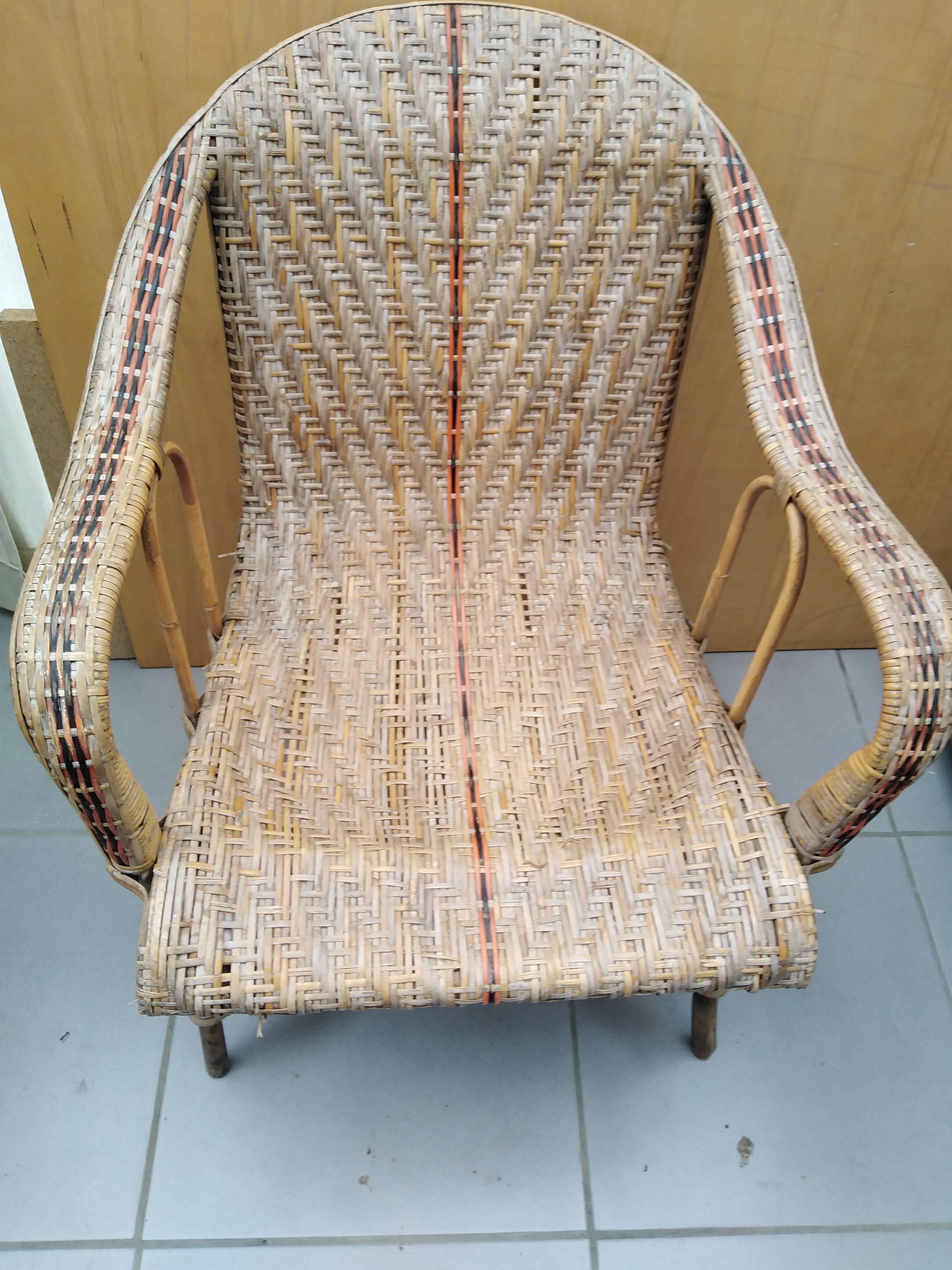 50s wicker rattan chair