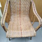 50s wicker rattan chair