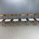 Alfred Christensen Danish oak "Boomerang" chairs set of 6 boucle fabric