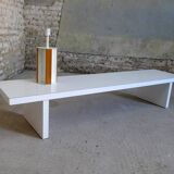 large white Formica coffee table, 1980