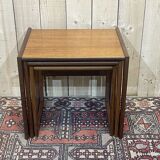 Suite of 3 G-Plan nesting tables in teak from the 70s