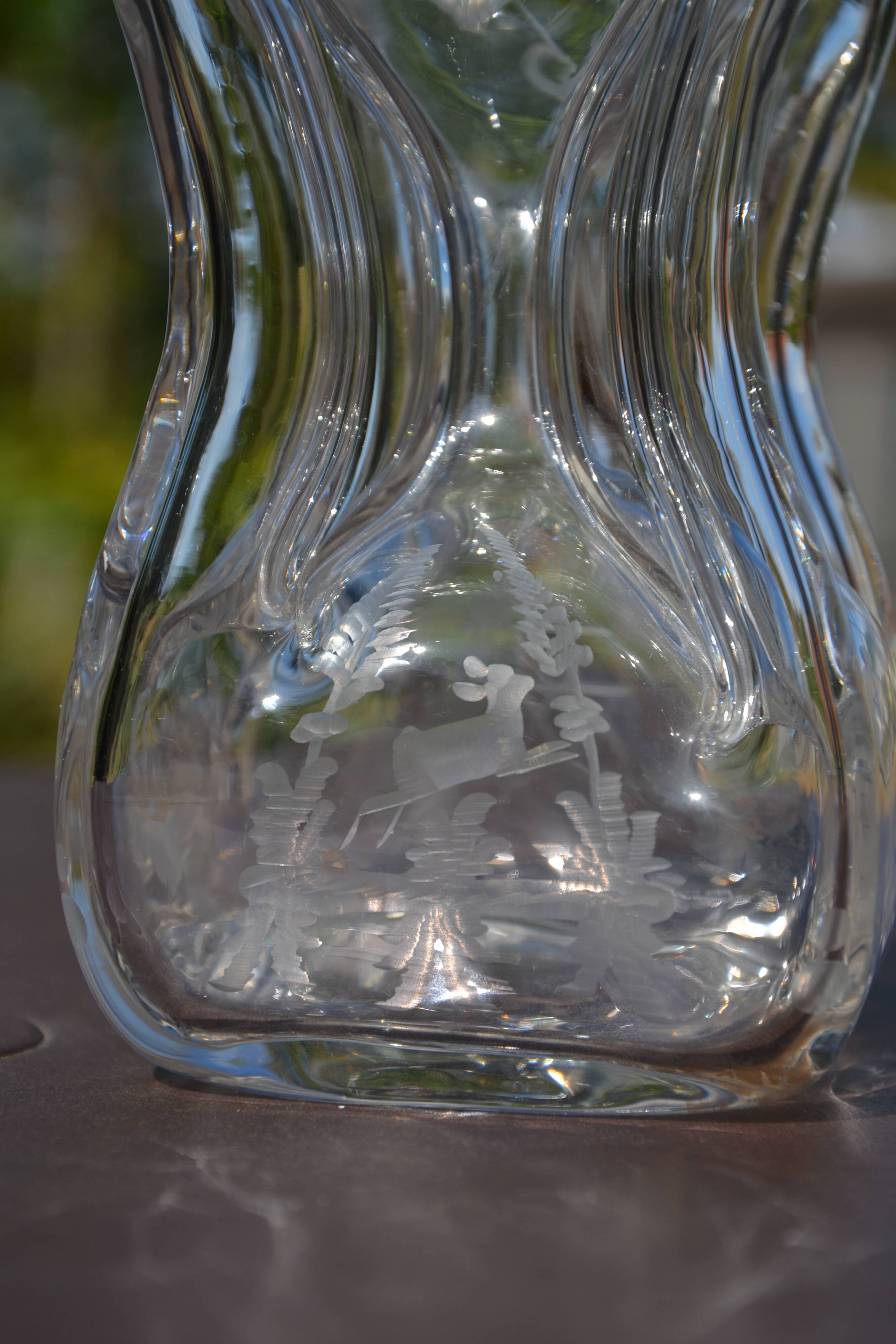 Carafe en cristal gravé Jacob Eiler Bang Danemark