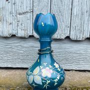 vintage vase painted in satin blue