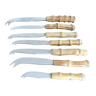 Set de 7 couteaux à fromage manches en bambou années 60