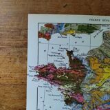 Original lithograph on France (geological + mining)