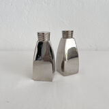 Vintage chrome metal salt and pepper shakers