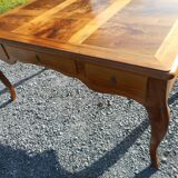 large double-sided walnut desk 3 drawers 2 pulls
